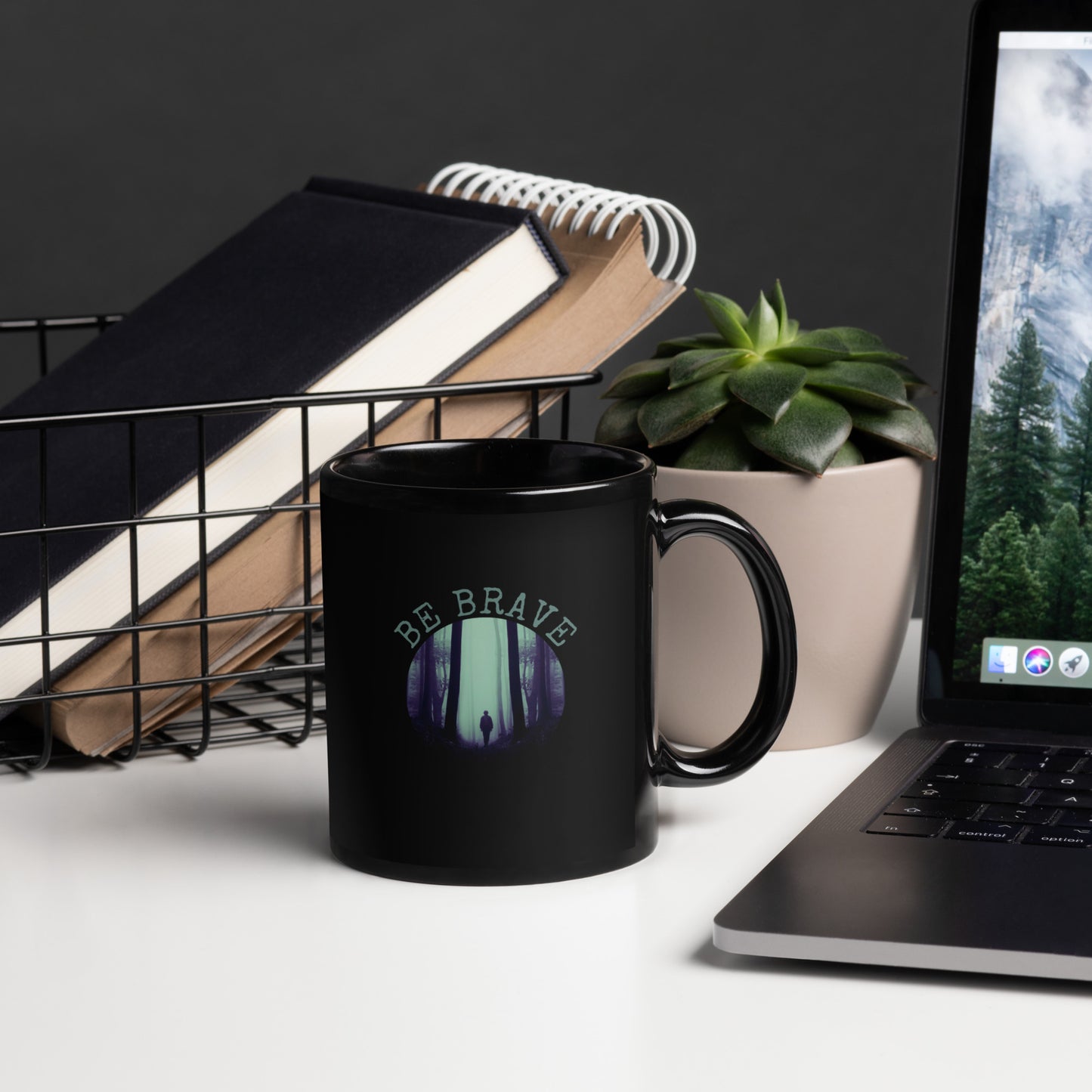 Brave Black Glossy Mug