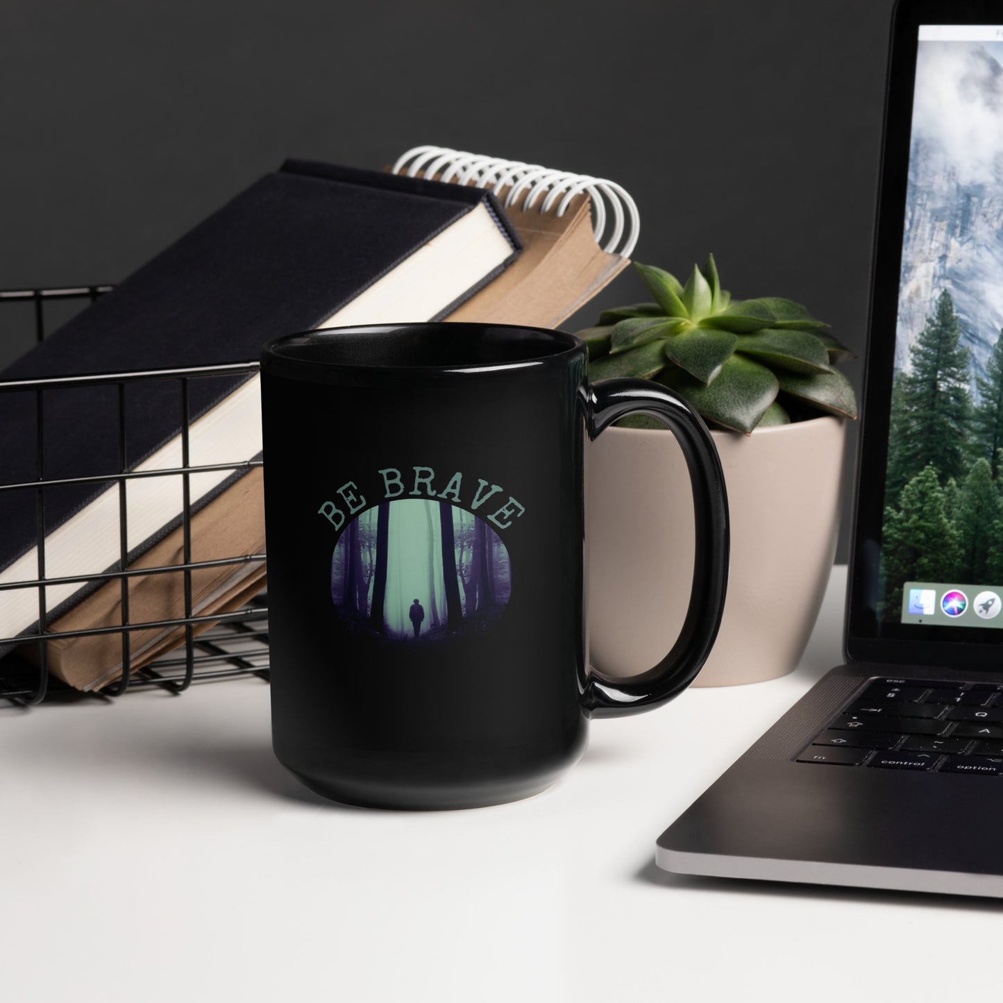 Brave Black Glossy Mug