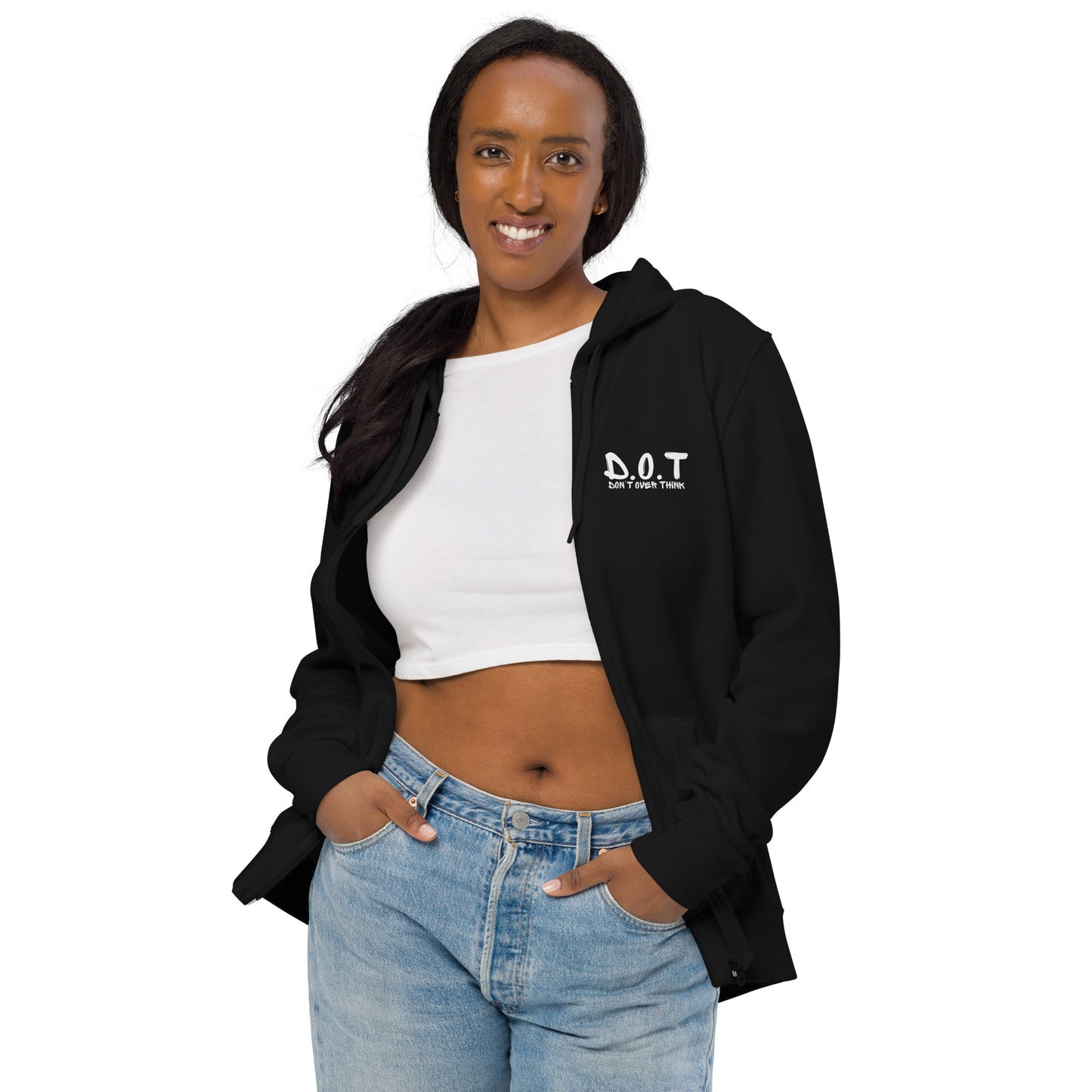 "Don't OverThink" Unisex zip hoodie