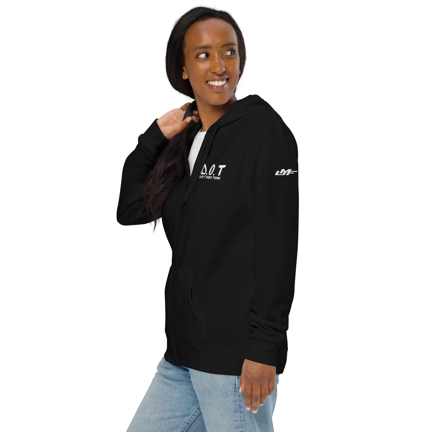 "Don't OverThink" Unisex zip hoodie